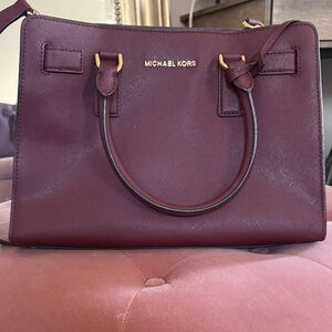 Michael Kors Plum Leather Satchel